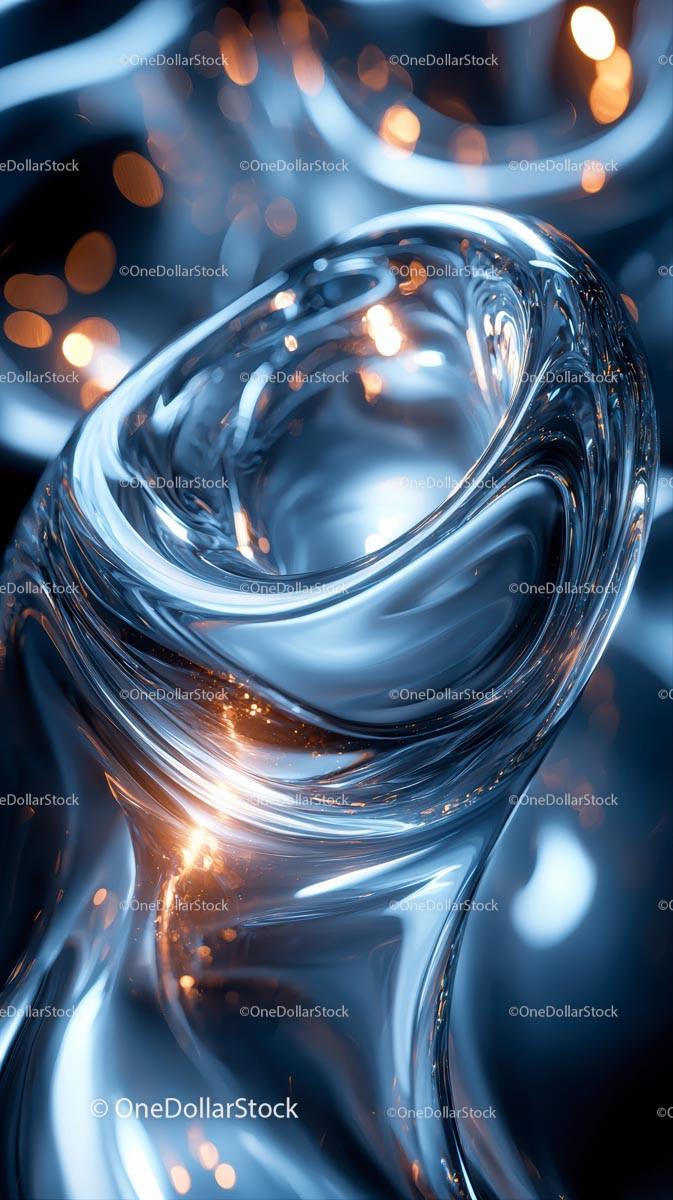 Abstract Swirling Glass Sculpture for Modern Interior Decor