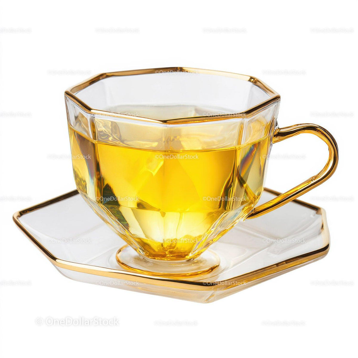Elegant Clear Glass Tea Cup with Amber Liquid for Refreshing Drinks Stock Photo Bundle preview 20