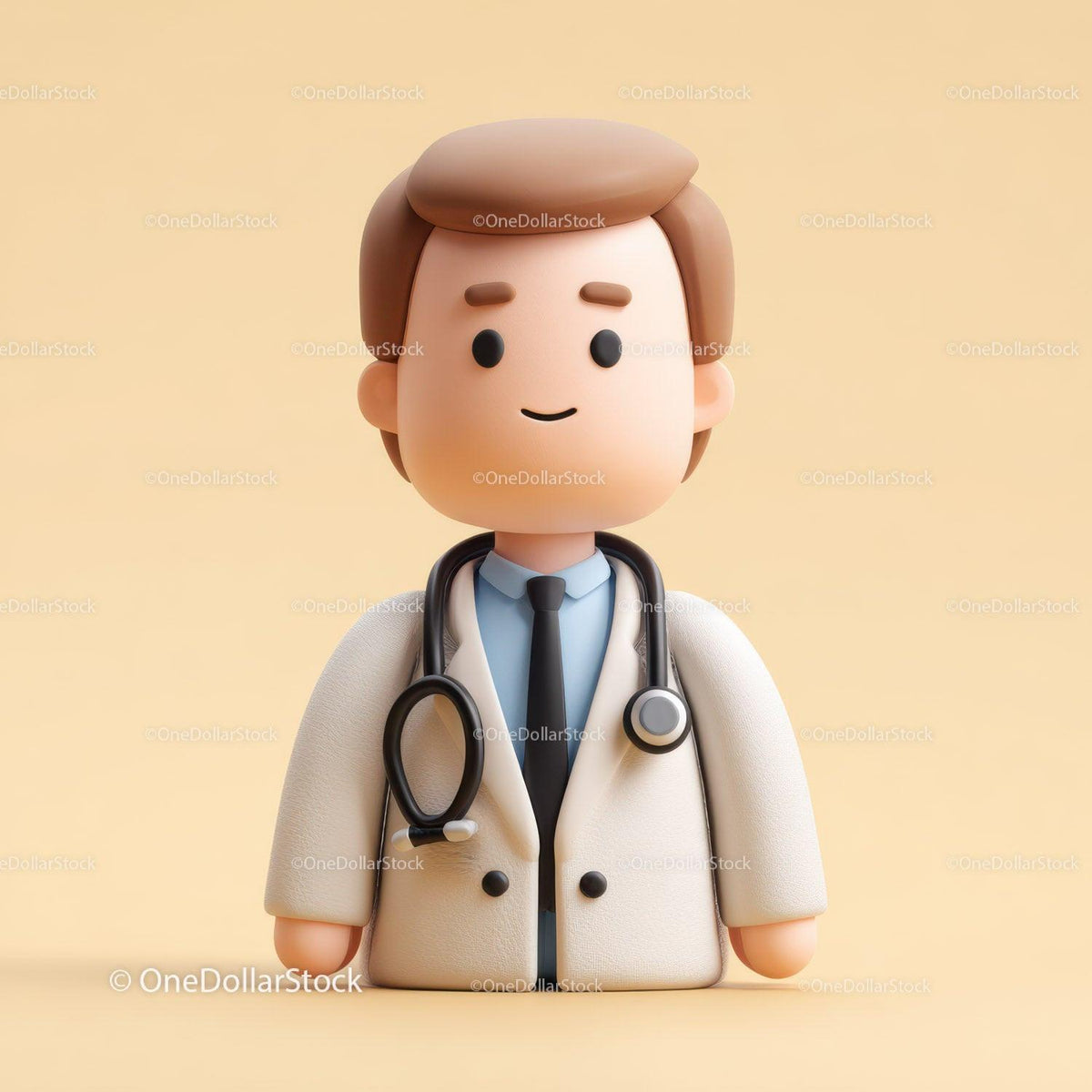 Friendly Doctor Figurine with Stethoscope for Healthcare Professionals Stock Photo Bundle preview 48