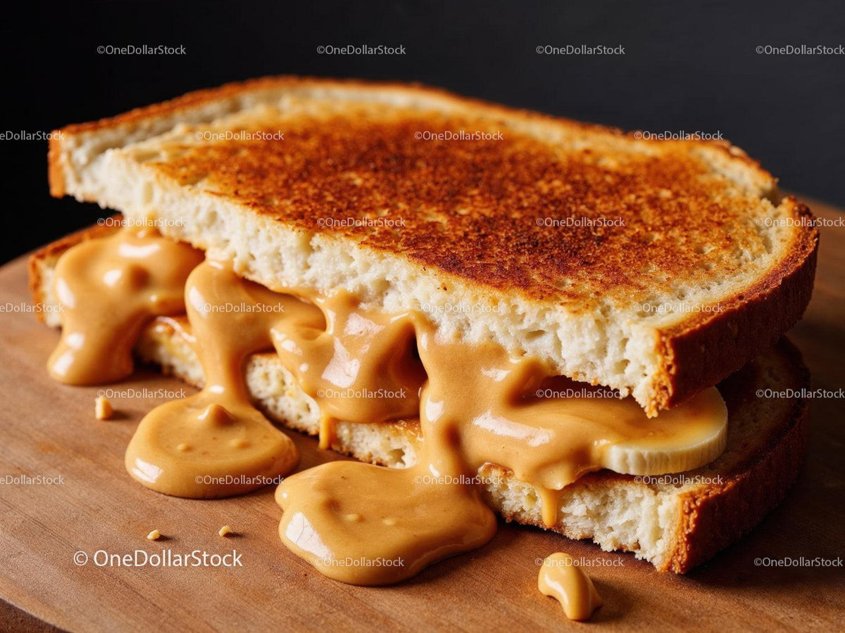 Peanut Butter and Banana Toast Open-Faced Sandwich Stock Photo Bundle creative preview 4