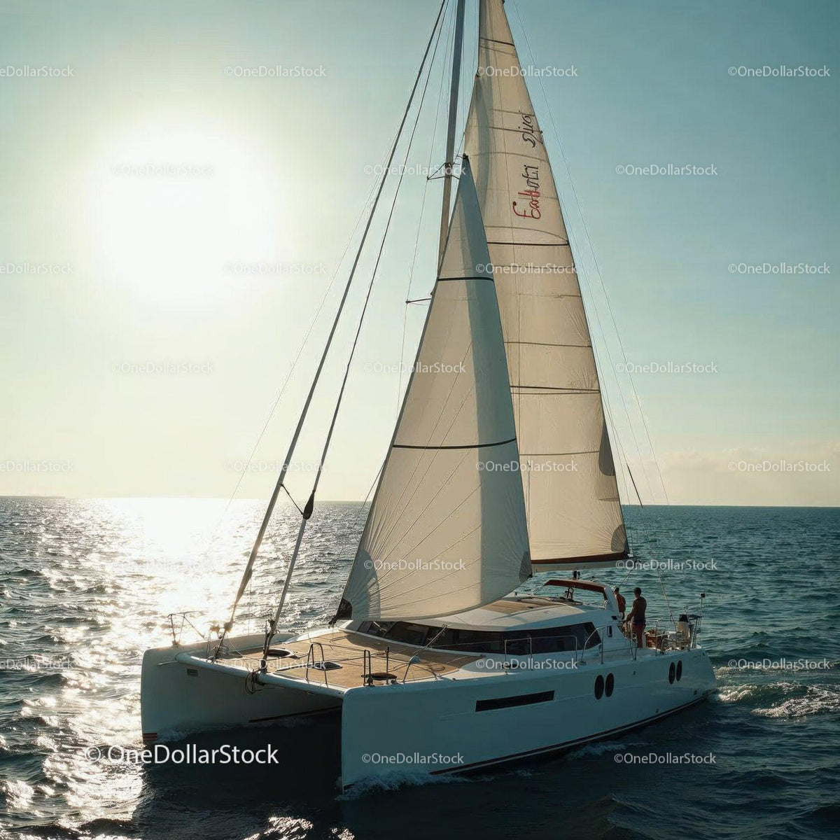 Luxury Sailing Yacht on Calm Sea at Sunset Stock Photo Bundle preview 17