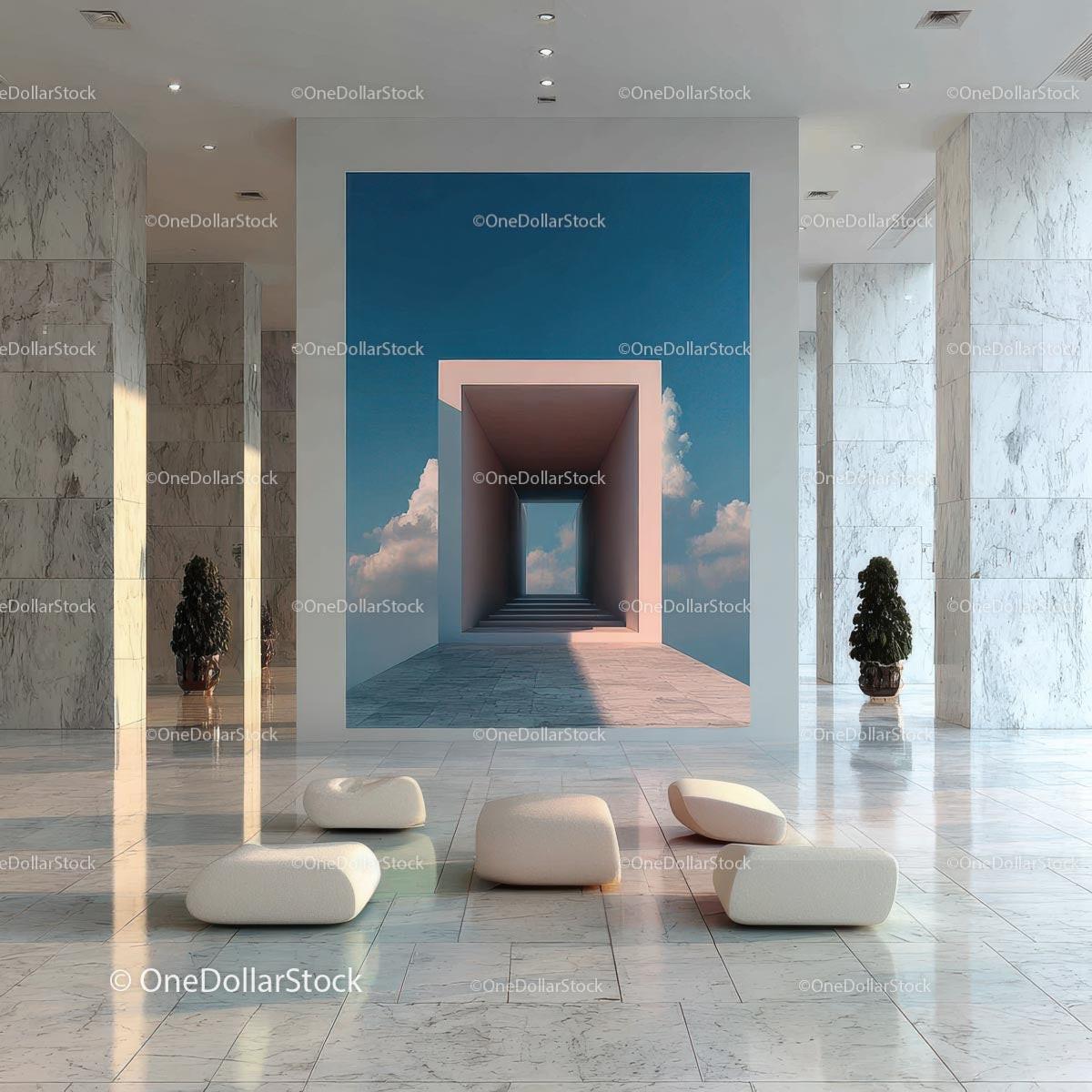 Stylish Modern Interior with Artistic Wall and Elegant Furnishings Stock Photo Bundle preview 42