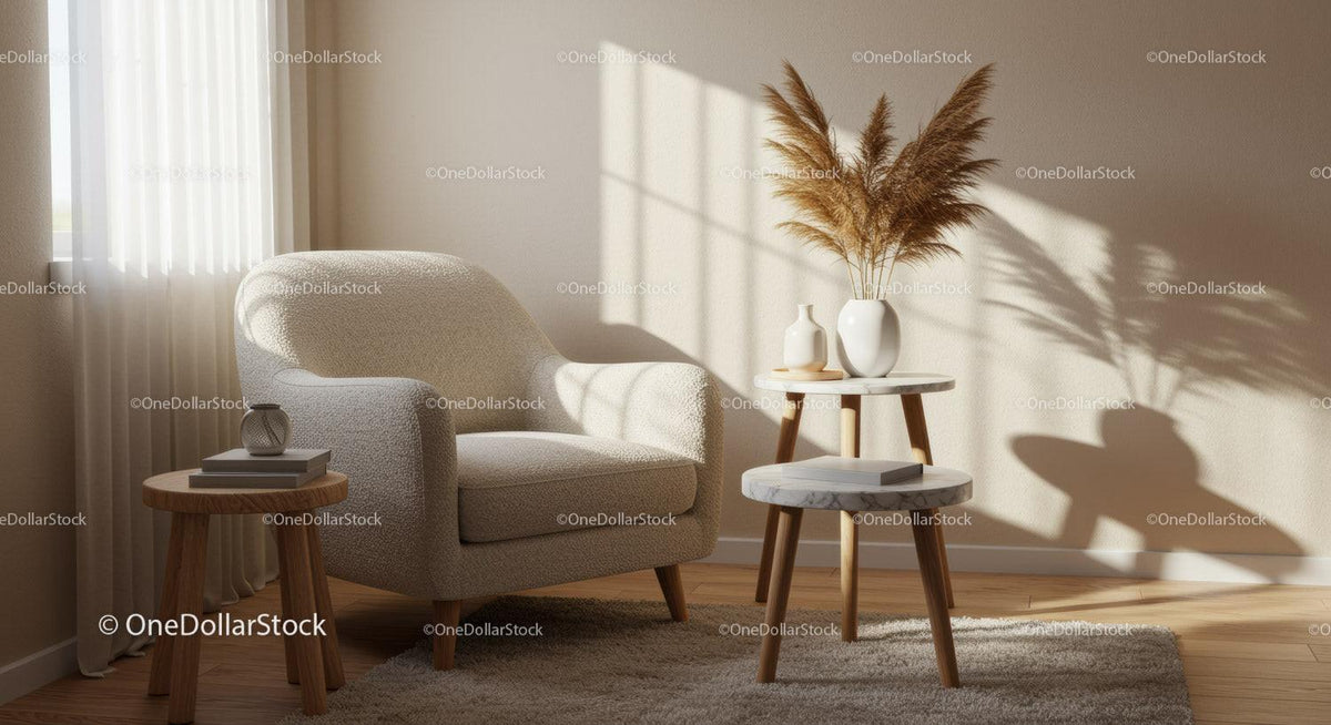 Cozy armchair corner with natural light and decor