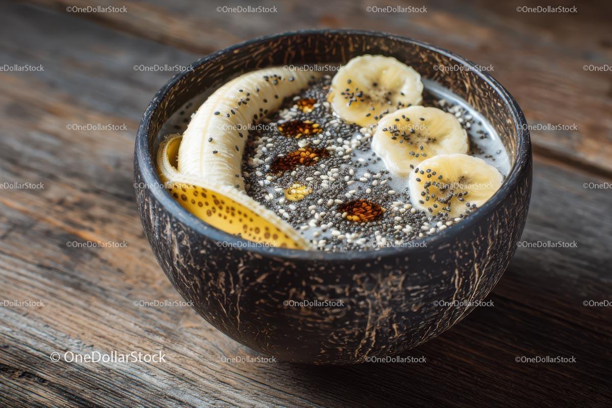 Delicious Acai Bowl with Fresh Fruits and Chia Seeds Stock Photo Bundle preview 6