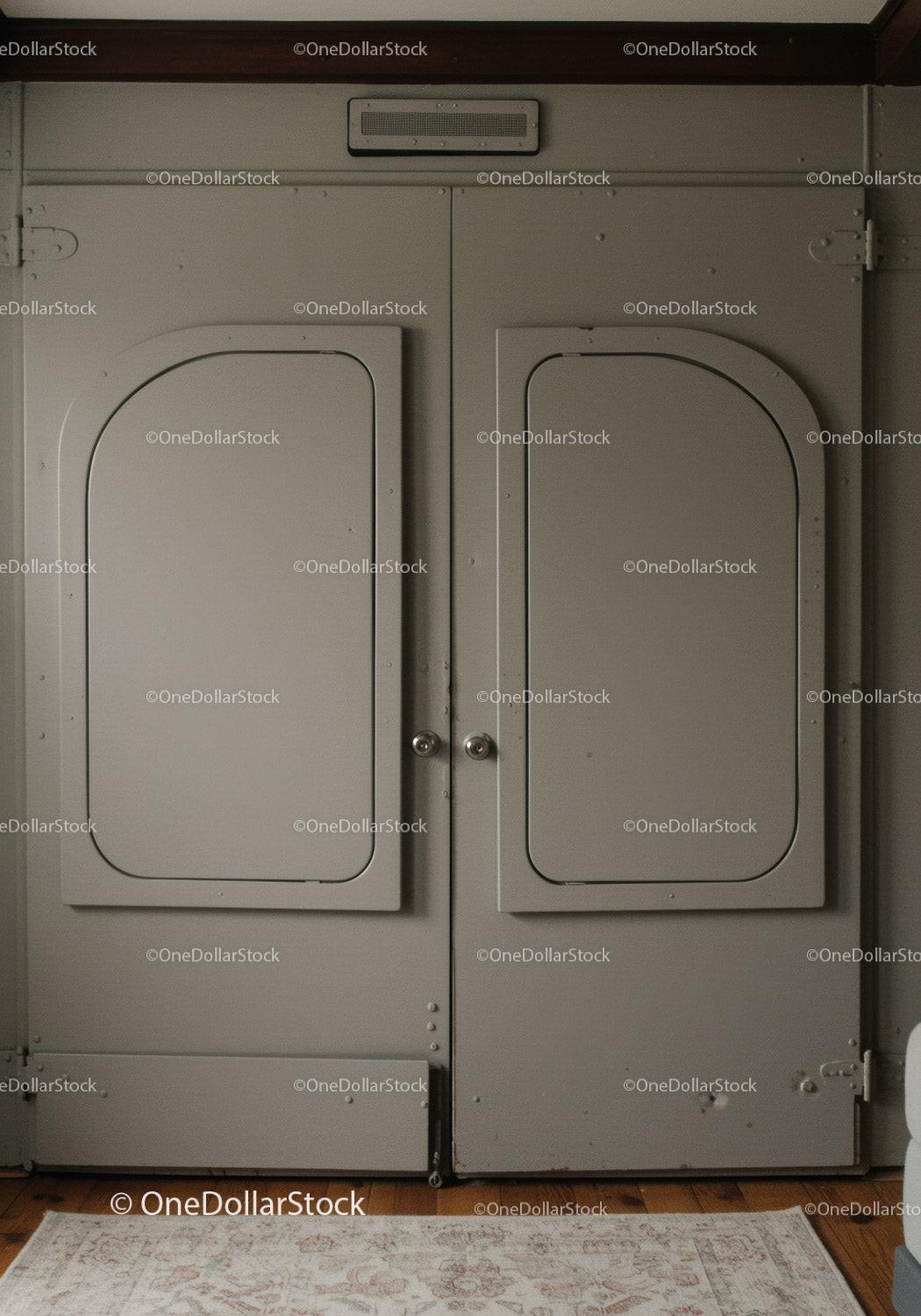 Double Gray Metal Doors in Indoor Setting for Interior Design