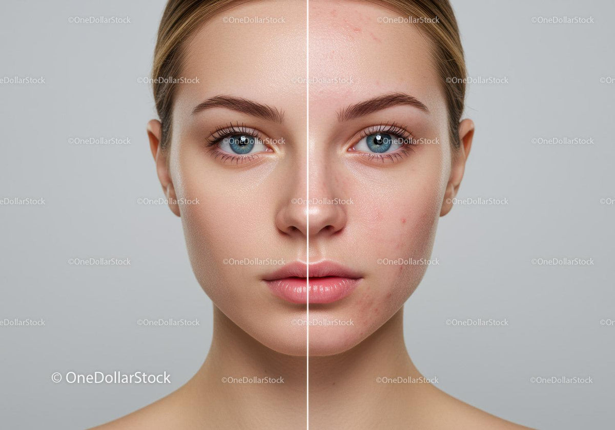 Young Woman with Clear Skin and Acne Prone Complexion