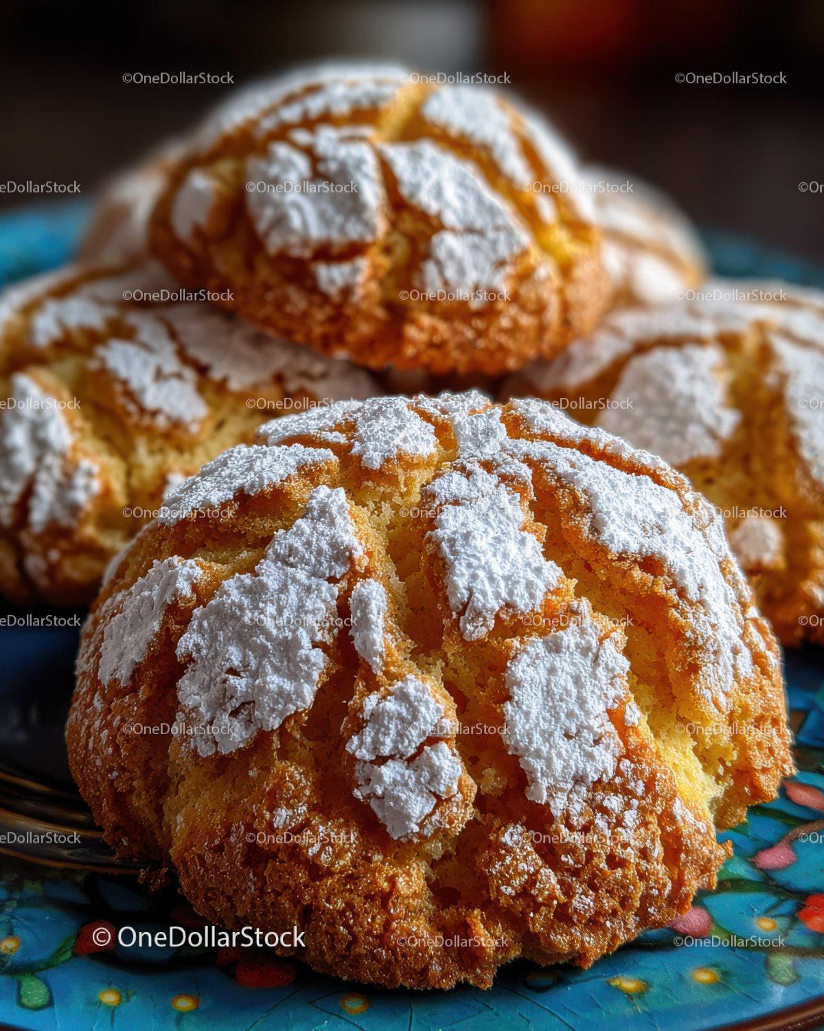 Golden Cream Puffs with Powdered Sugar and Almond Garnish for Dessert Stock Photo Bundle preview 21