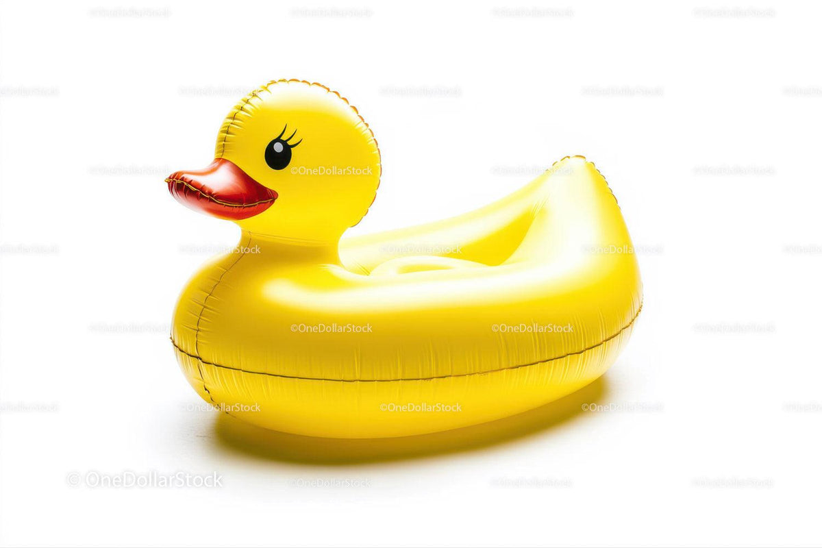 Yellow Rubber Duck in Floating Pool Toy for Summer Fun Stock Photo Bundle preview 18