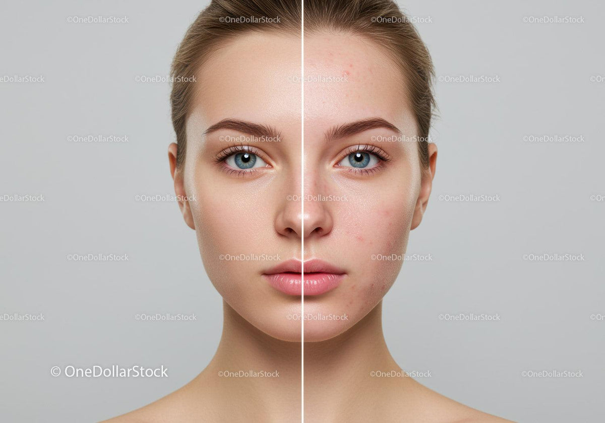 Beautiful Young Woman Showing Skin Improvement and Acne Healing