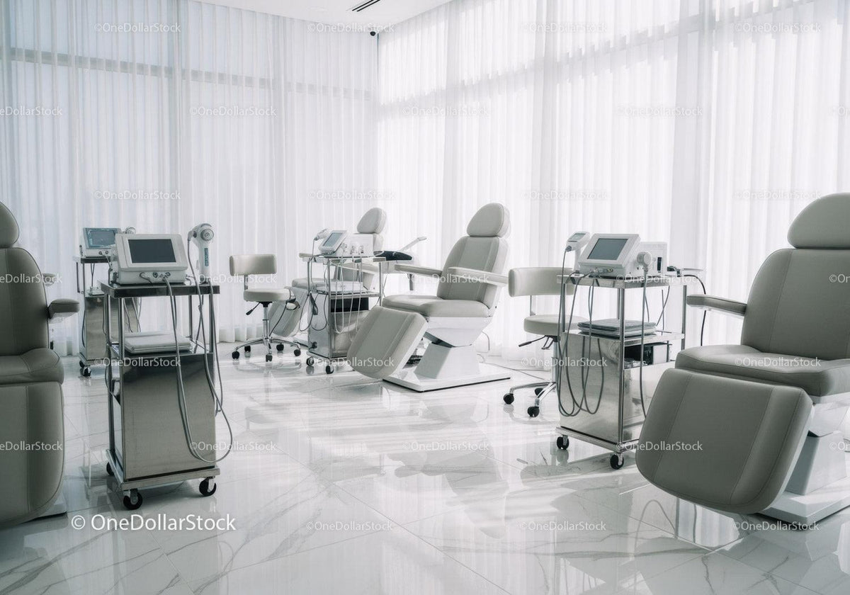 Modern Hospital Room with Medical Chairs and Equipment for Healthcare