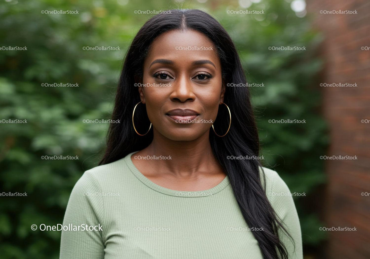 Confident woman standing outdoors in natural surroundings