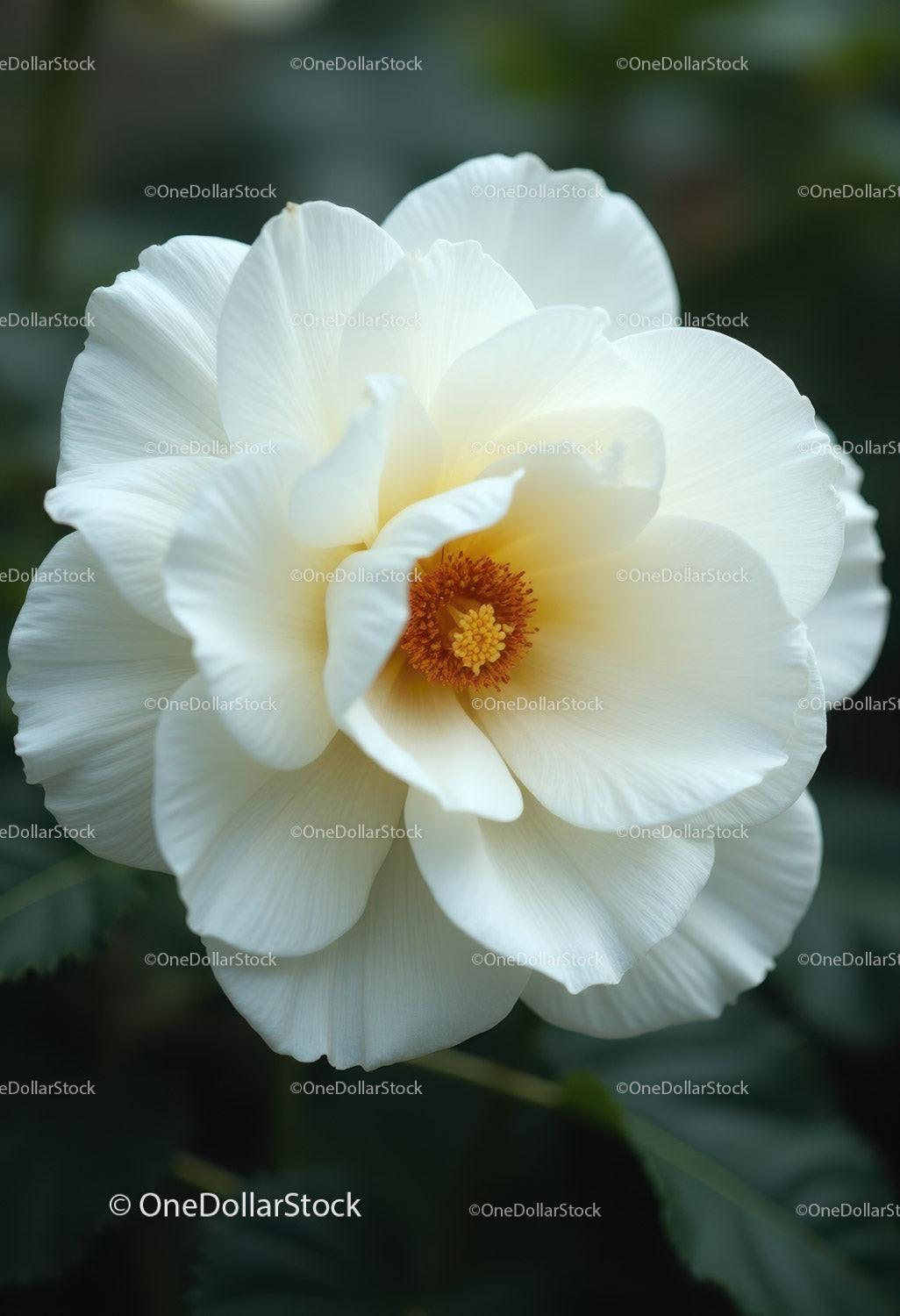 Elegant White Camellia Blossom with Soft Petals