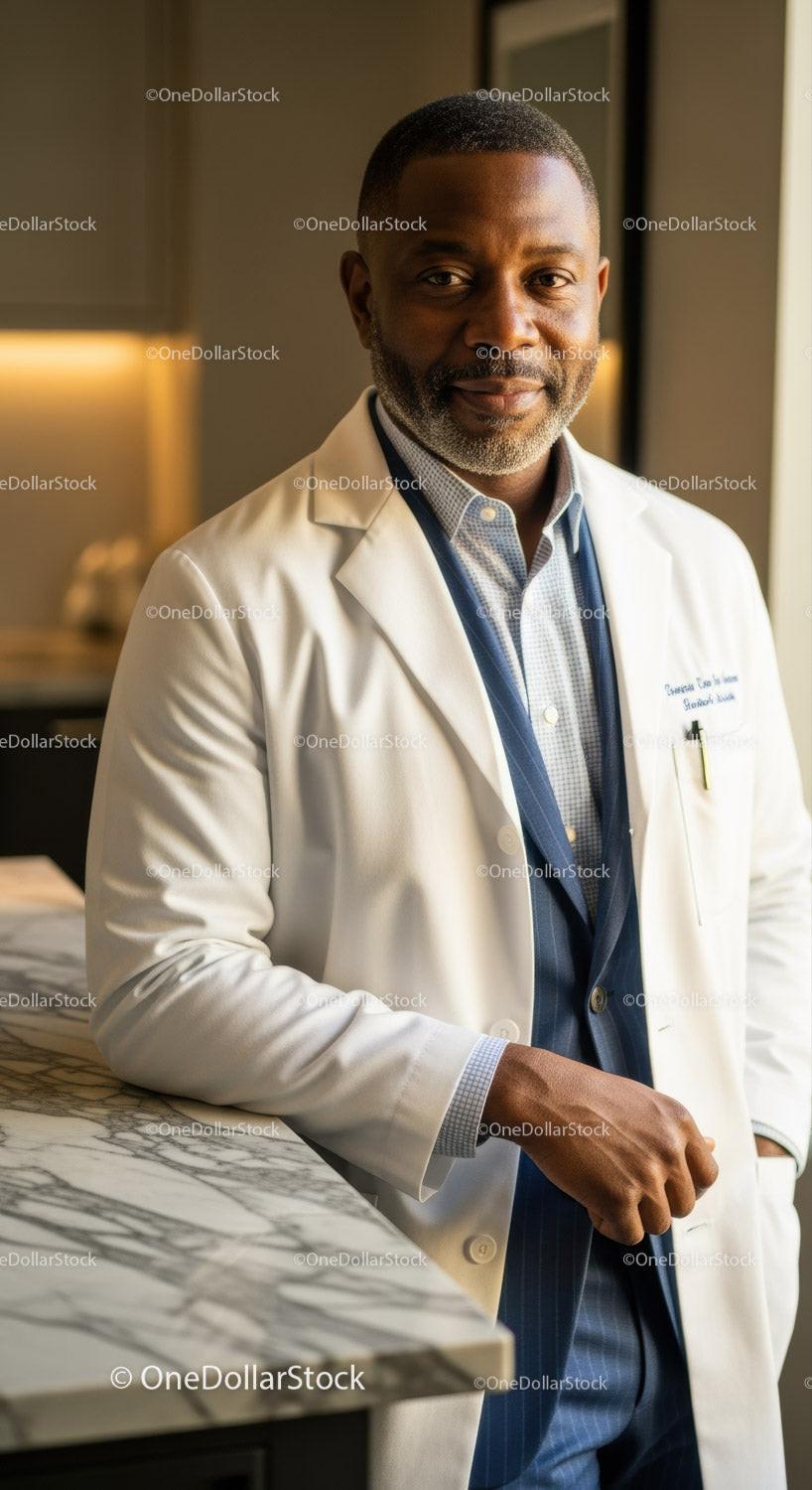 Senior Male Doctor in White Coat in Modern Healthcare Environment