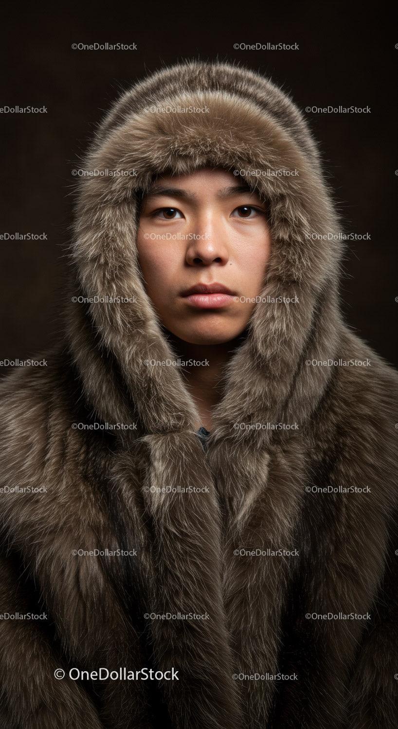 Elegant Woman in Luxurious Fur Coat for Winter Fashion