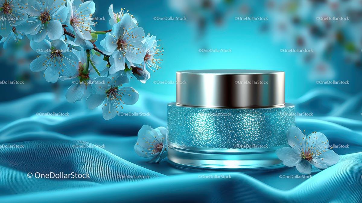 Refreshing Drink Surrounded by Delicate Cherry Blossoms JPG Mockup Image creative preview 4