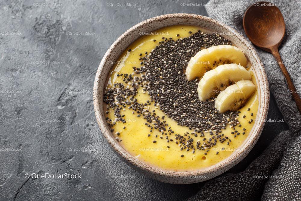 Colorful Banana Chia Smoothie Bowl for Healthy Breakfast