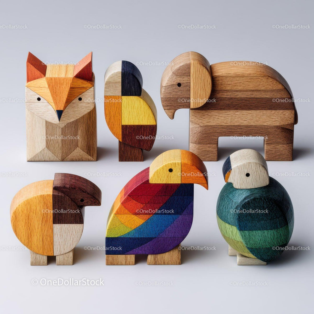 Set of Wooden Geometric Toys Including Rainbow and Shapes for Kids Stock Photo Bundle preview 32
