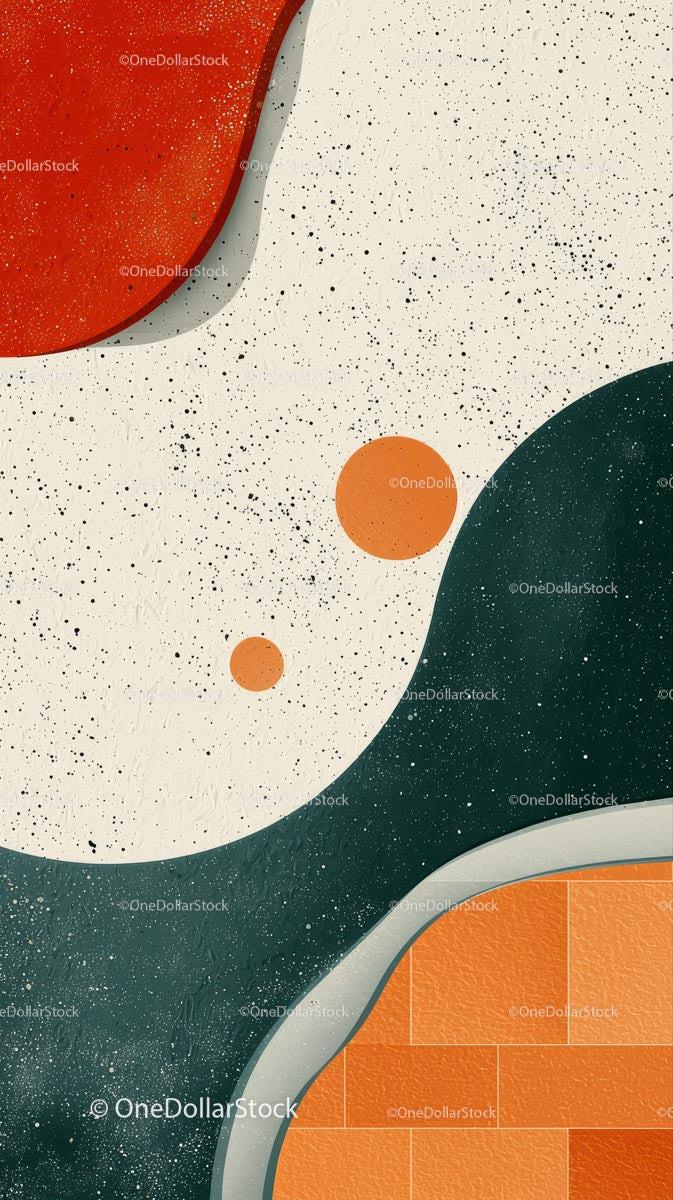 Abstract Geometric Shapes with Bold Colors and Textured Background