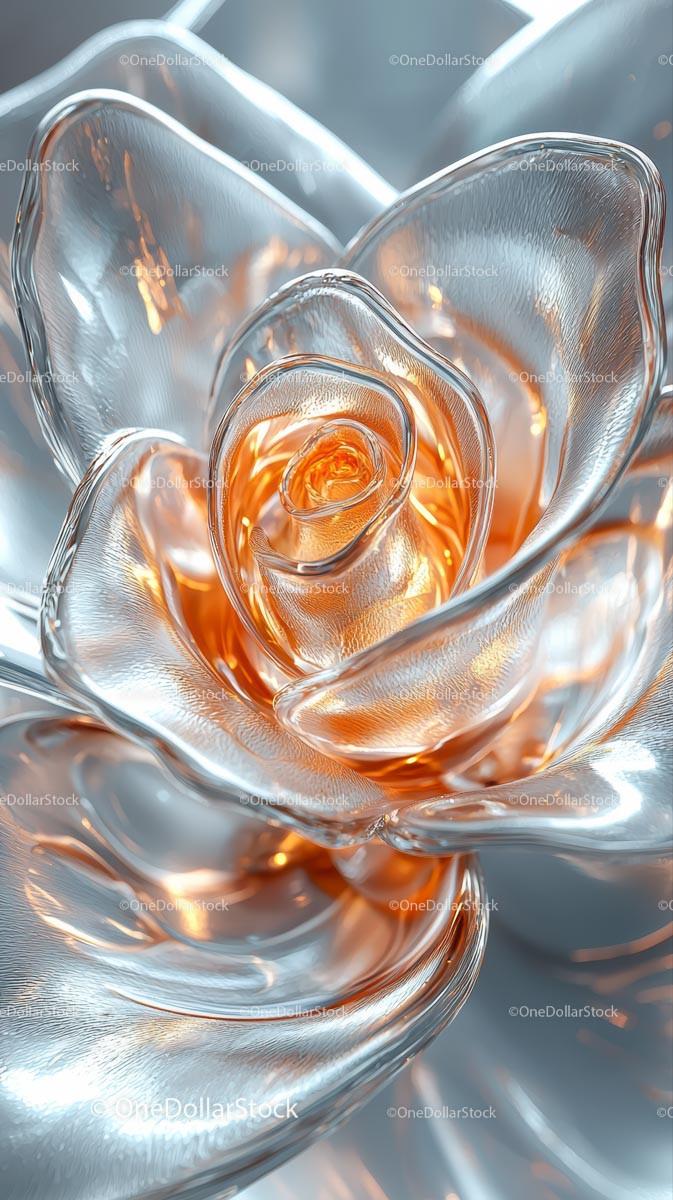 Elegant Metallic Glass Flower Sculpture for Contemporary Decor