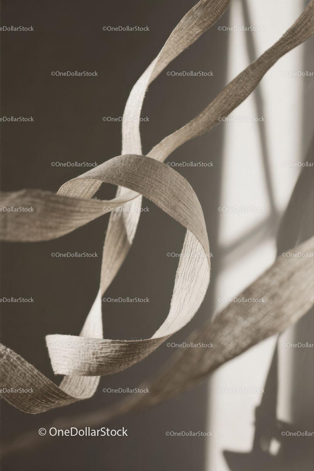 Close-up of White Plastic Ribbon Waste on Sandy Beach Stock Photo Bundle preview 10
