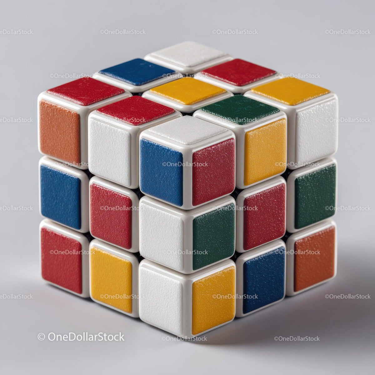 Colorful Rubik's Cube with White Background for Brain Teasers Stock Photo Bundle preview 50