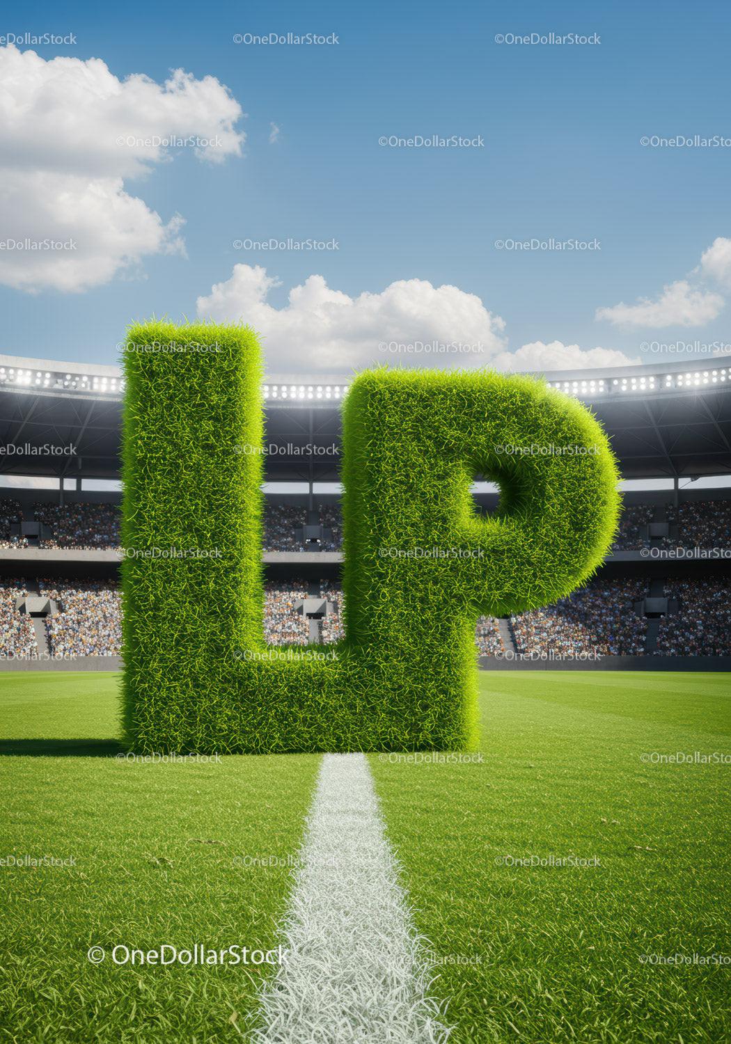 Green Grass Letters Forming Up on Sports Field
