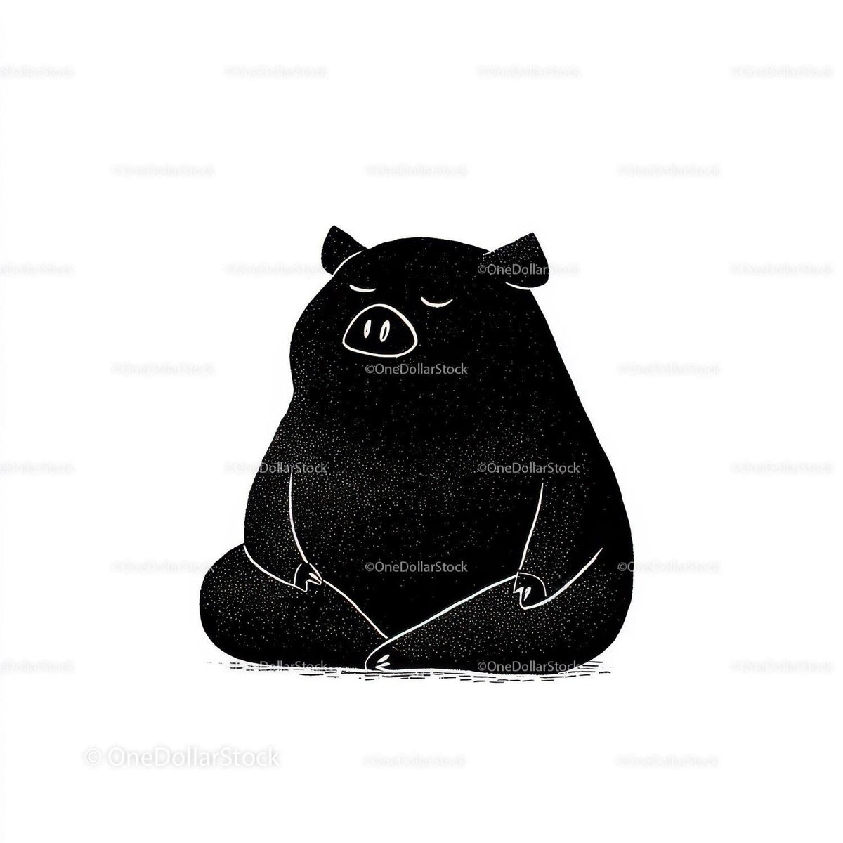 Black Pig Sculpture with Unique Textured Animal Art Stock Photo Bundle preview 15