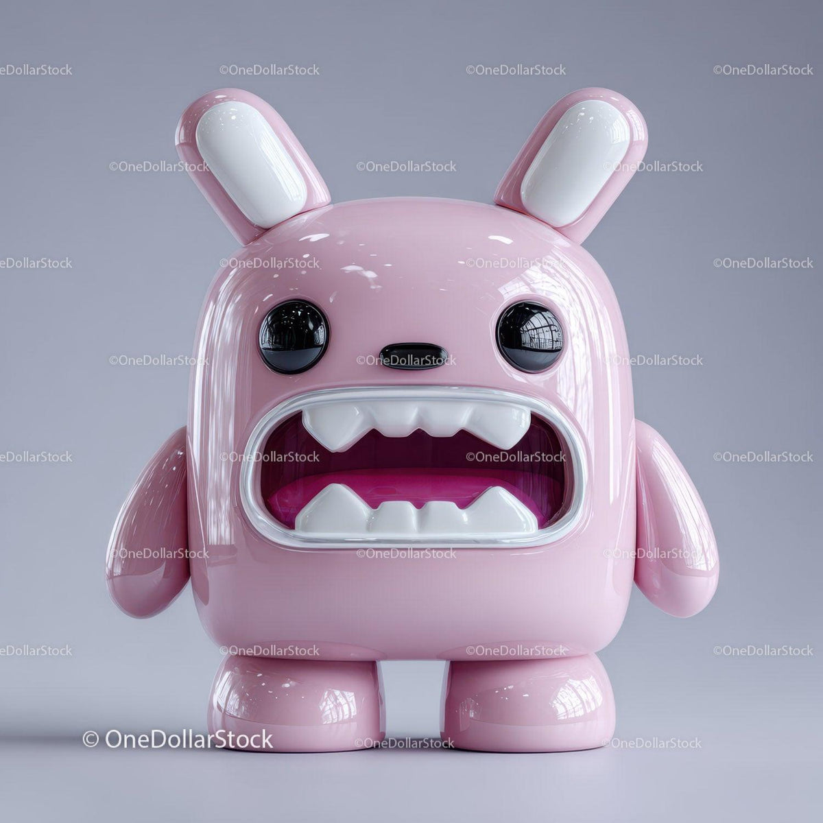Futuristic Toy Robot with Large Eyes and Bunny Ears for Kids Stock Photo Bundle preview 15