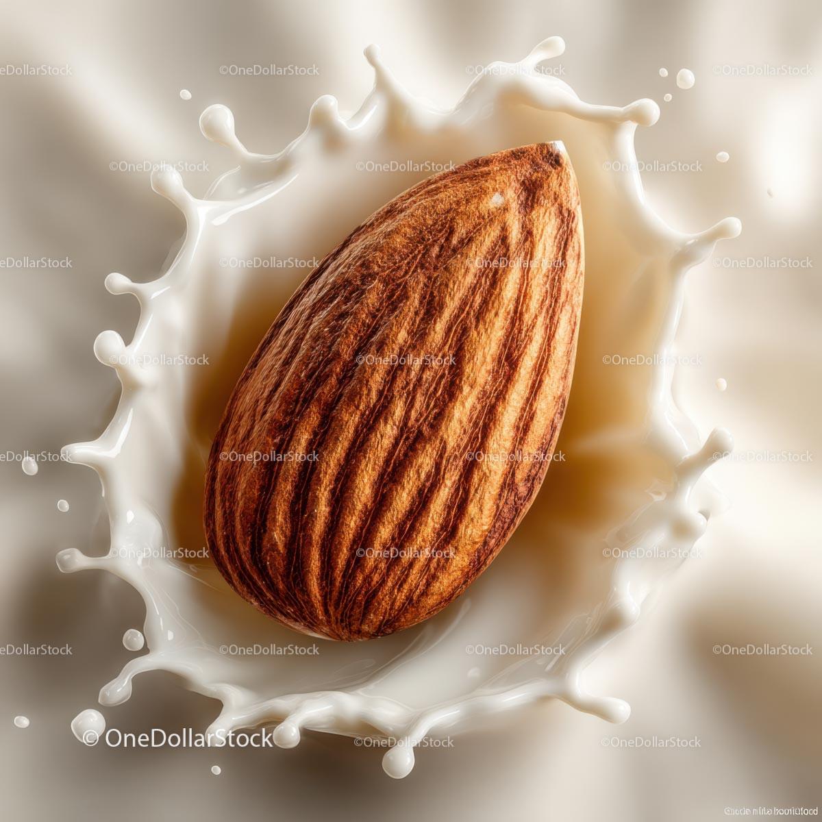 Almond Splashing in Creamy Milk for Delicious Food Photography Stock Photo Bundle preview 9