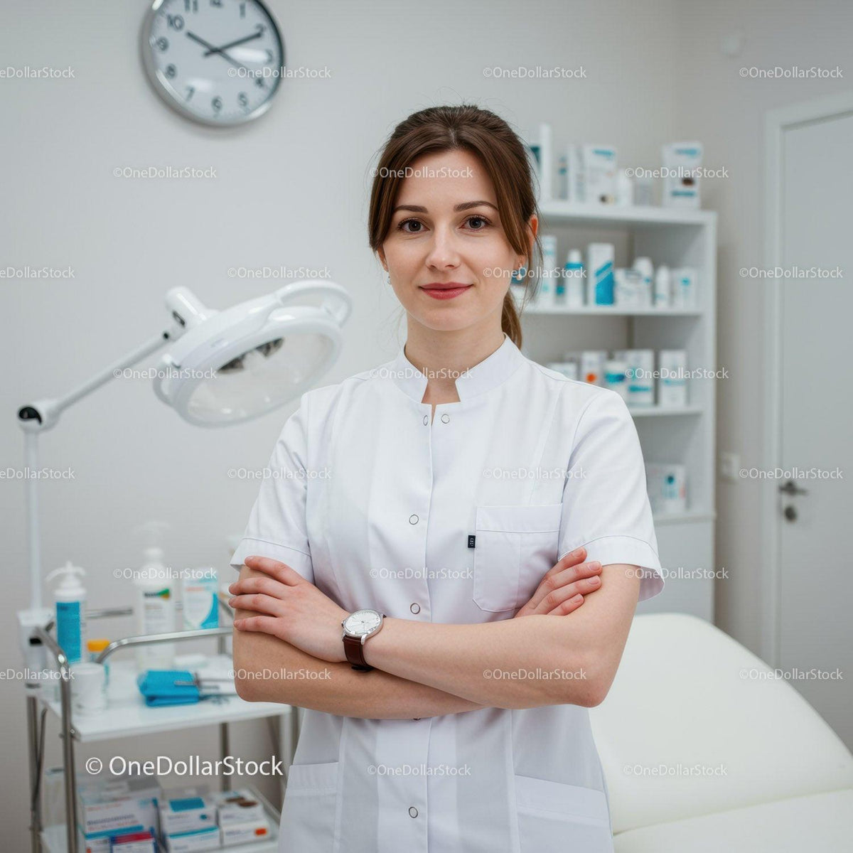 Confident Female Healthcare Professional in Medical Clinic Setting