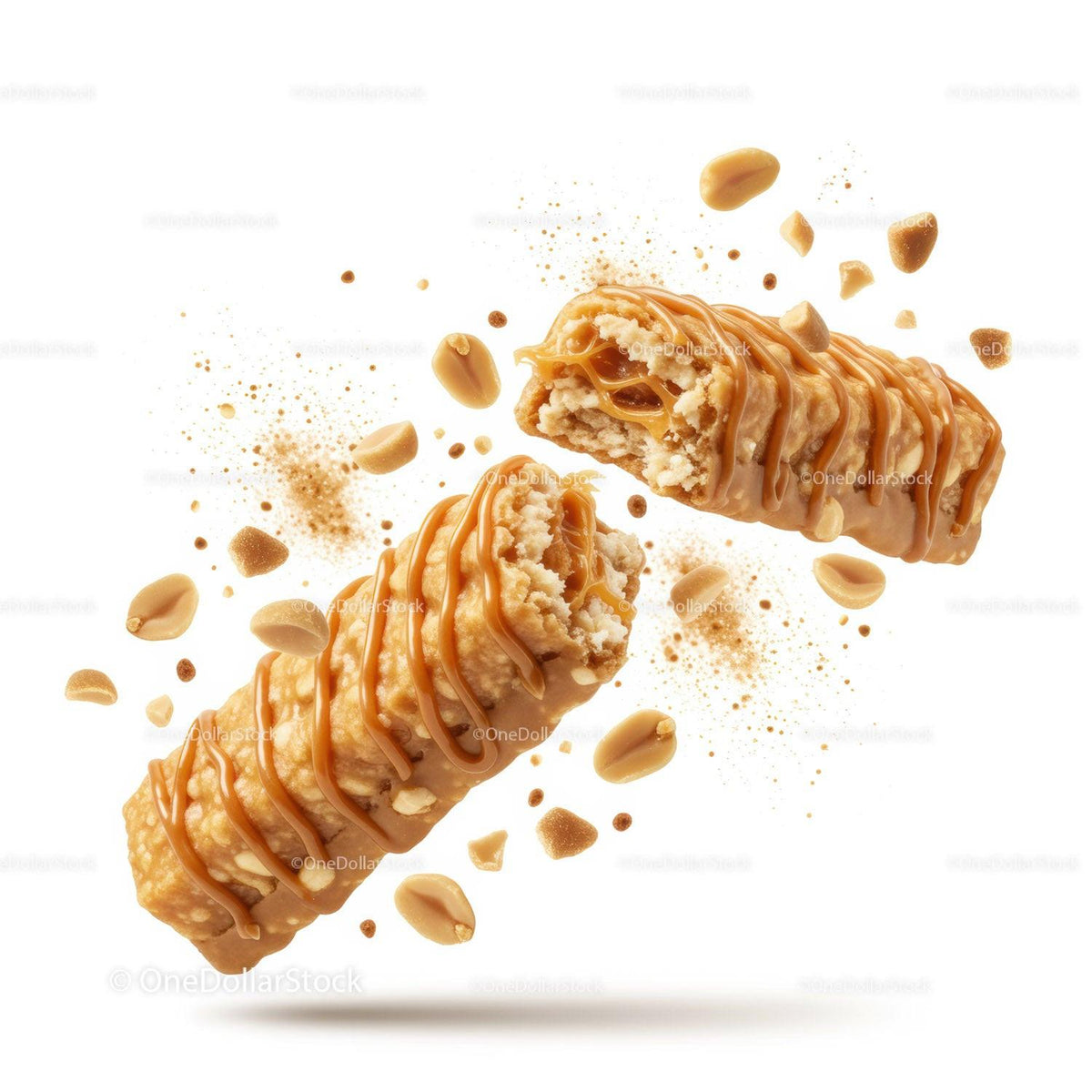 Caramel Peanut Candy Bars with Melting Filling