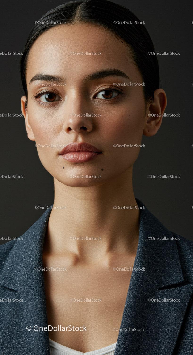 Close-Up of Elegant Woman with Smooth Skin and Stylish Appearance
