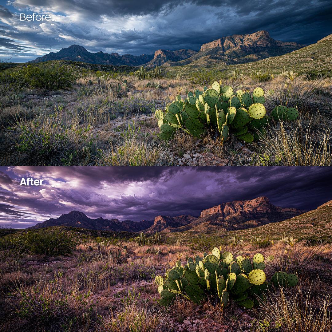 desert photography edit with Dark Namib Lightroom presets