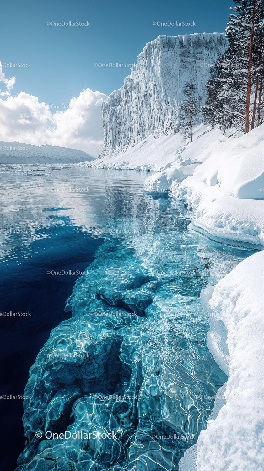 Majestic Snowy Mountains and Glacial Fjord under Bright Sun Stock Photo Bundle preview 30