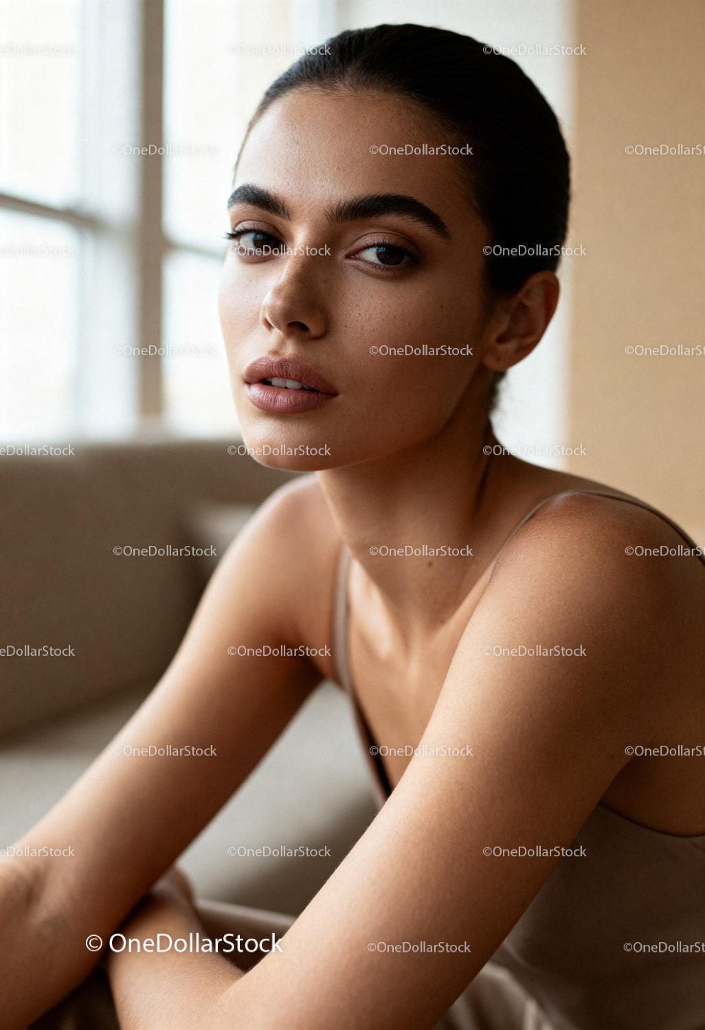 Close up portrait of natural beauty with soft light