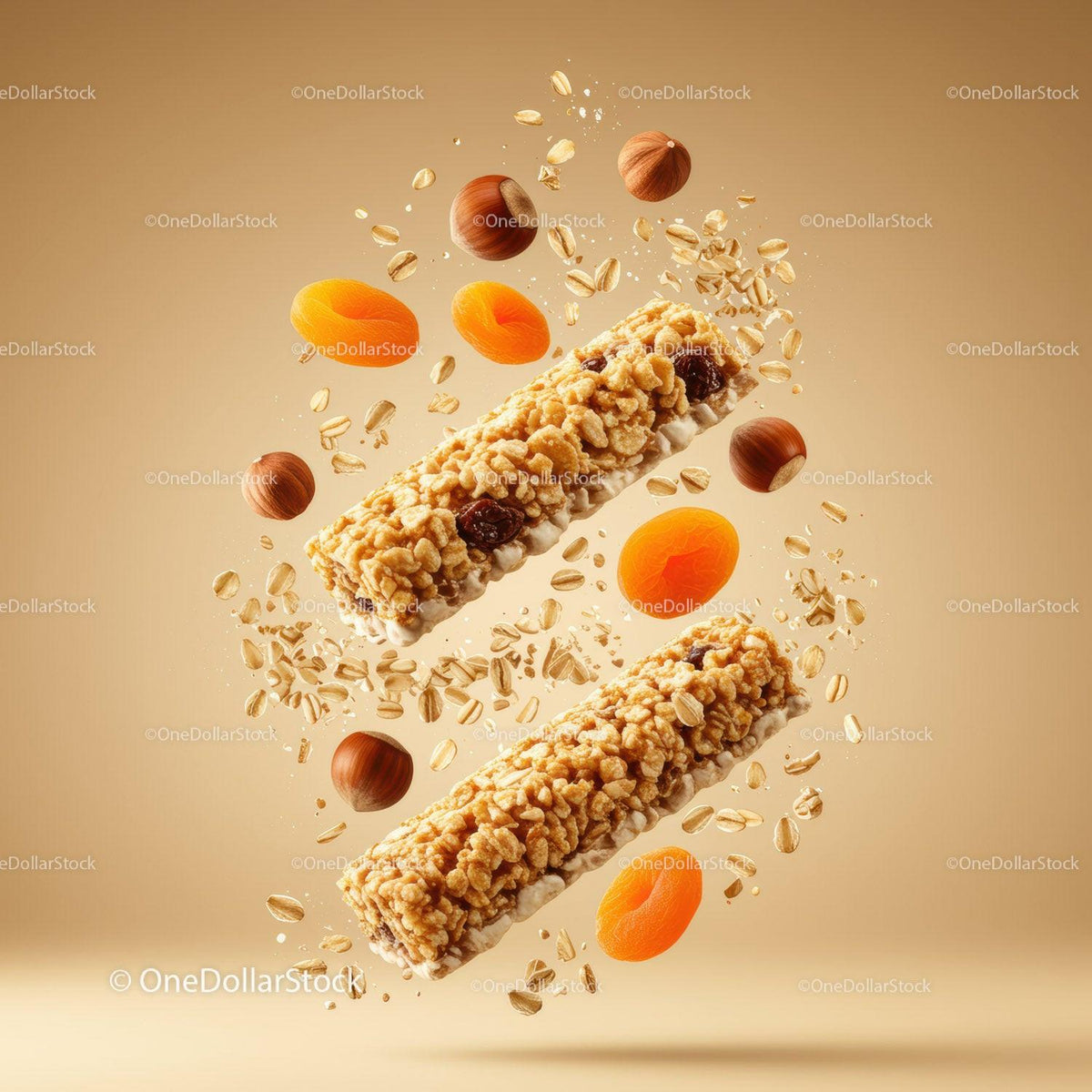 Healthy Granola Bars with Nuts and Dried Apricots