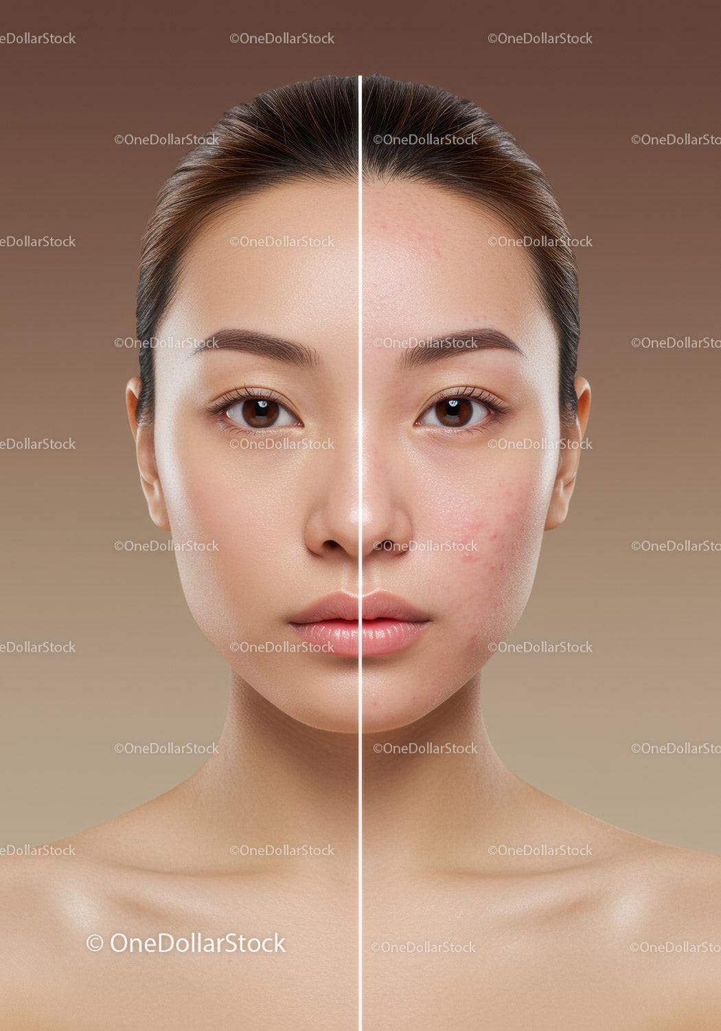 Skincare Before and After Transformation with Flawless Skin