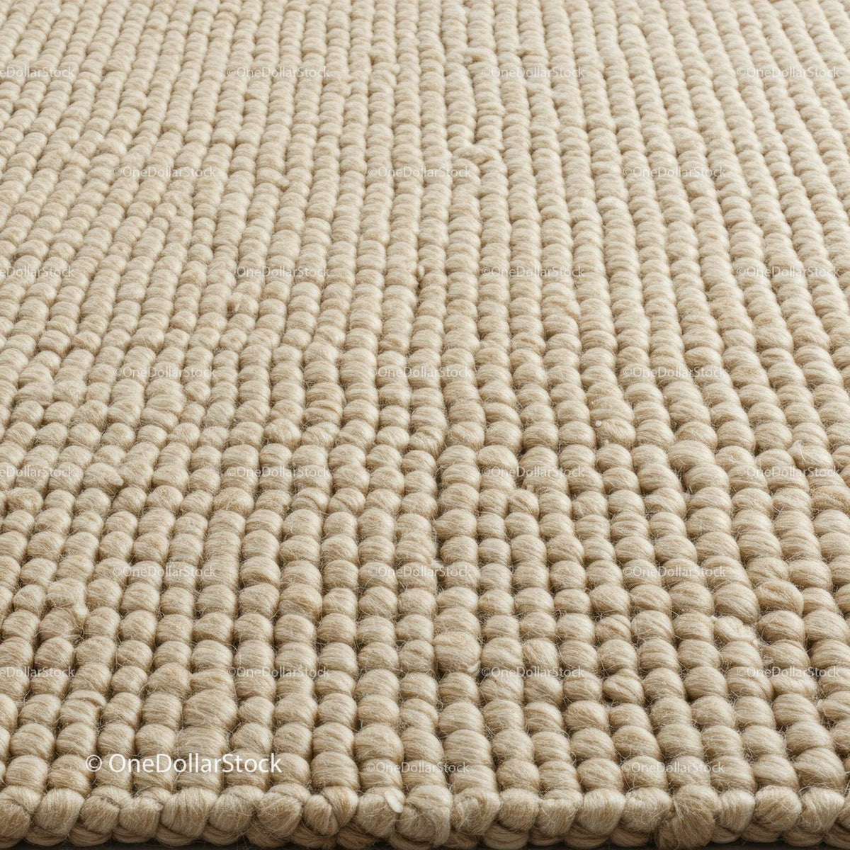 Close-up of Beige Woven Rug with Textured Pattern for Modern Interior Decor