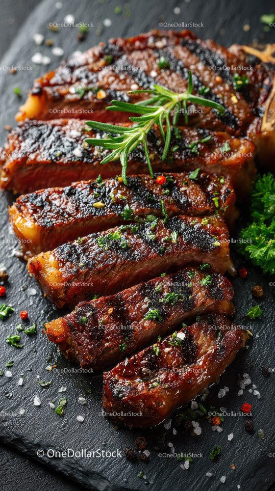 Herb-Garnished Grilled Chicken Breast with Fresh Greens Stock Photo Bundle preview 8