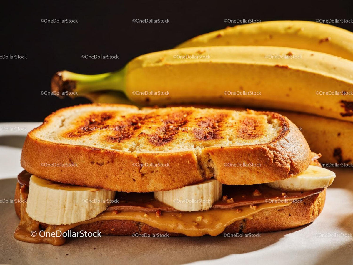 Peanut Butter and Banana Toast Open-Faced Sandwich Stock Photo Bundle preview 24