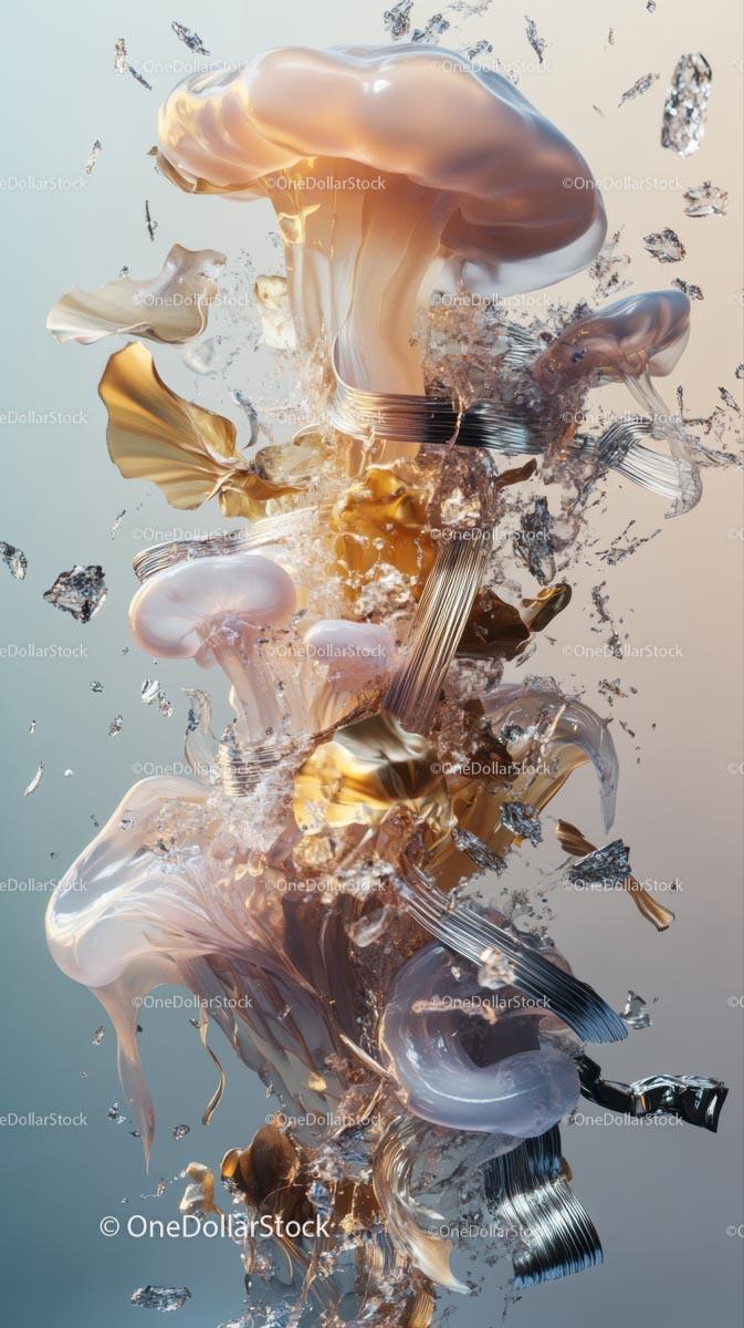 Abstract Liquid Splash with Melting Creamy Swirls for Creative Design