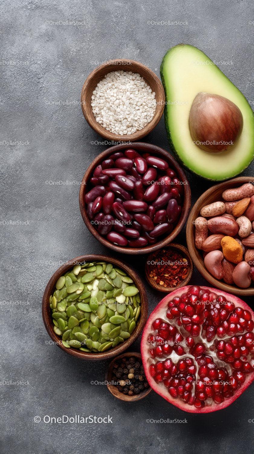 Fresh Assorted Superfoods and Ingredients for Healthy Cooking