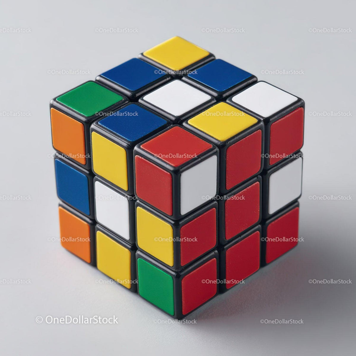 Colorful Rubik's Cube with White Background for Brain Teasers Stock Photo Bundle preview 36