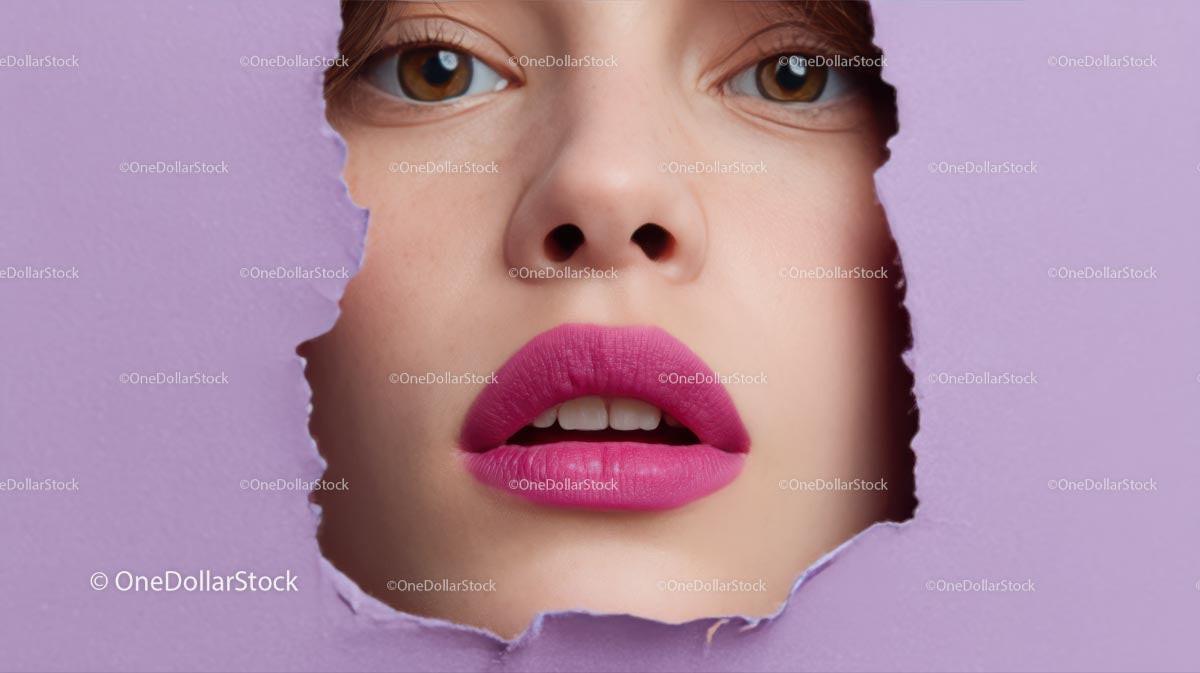Captivating Female Portrait with Vibrant Pink Lipstick Stock Photo Bundle preview 15
