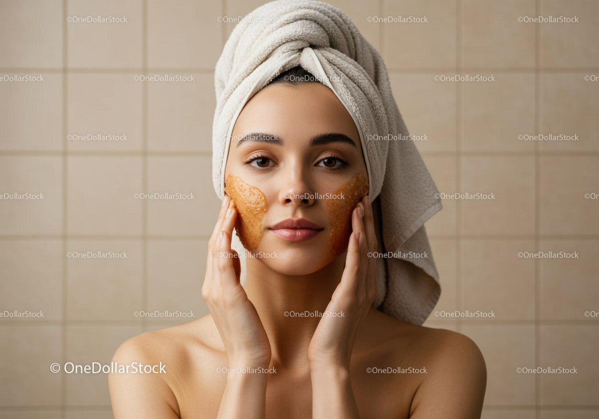 Young Woman Applying Facial Mask in Spa for Skin Rejuvenation