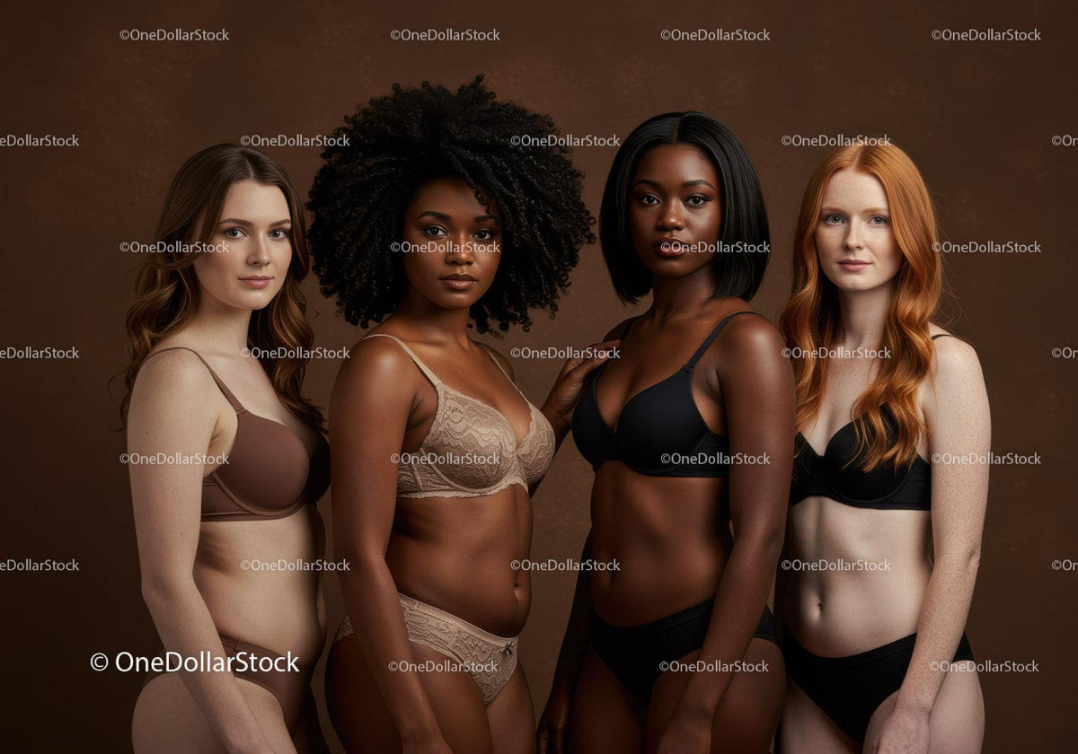 Diverse women embracing natural beauty in lingerie