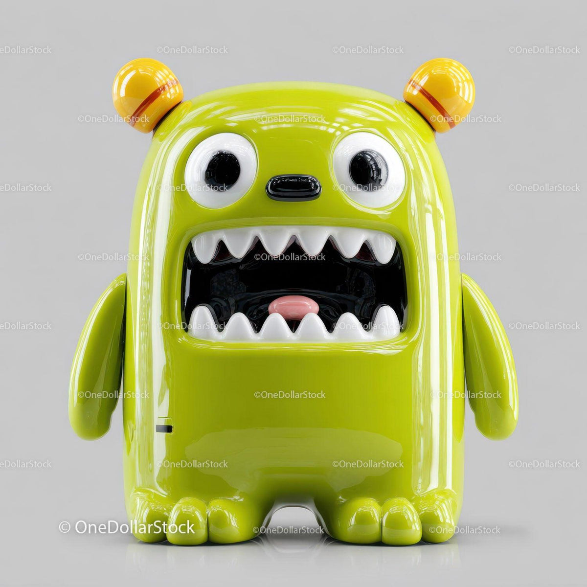 Futuristic Toy Robot with Large Eyes and Bunny Ears for Kids Stock Photo Bundle preview 42