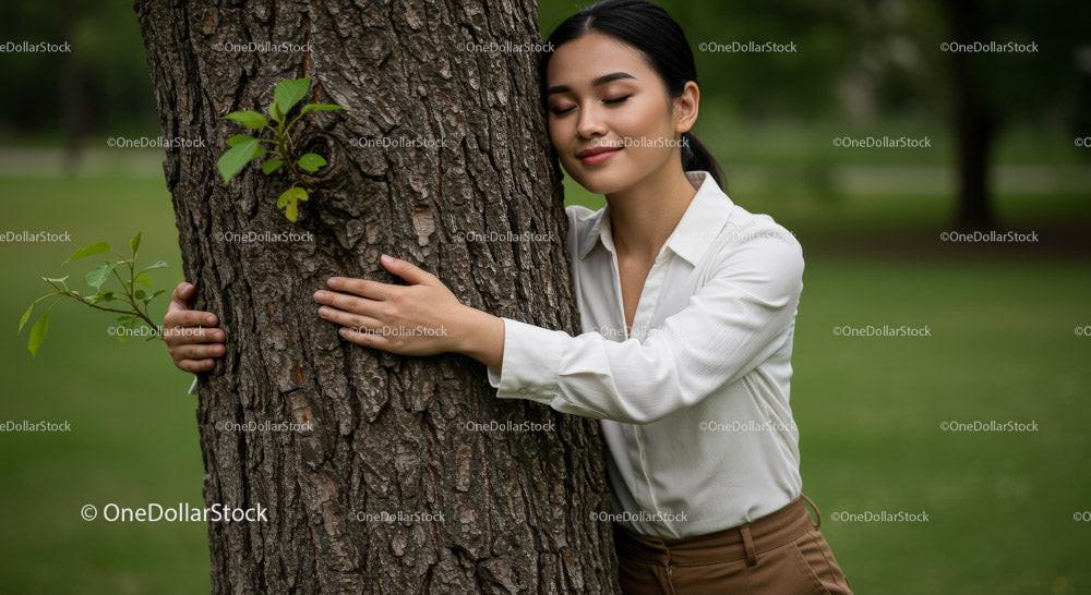 Joyful Woman Relaxing Outdoors in Natural Light Stock Photo Bundle preview 9
