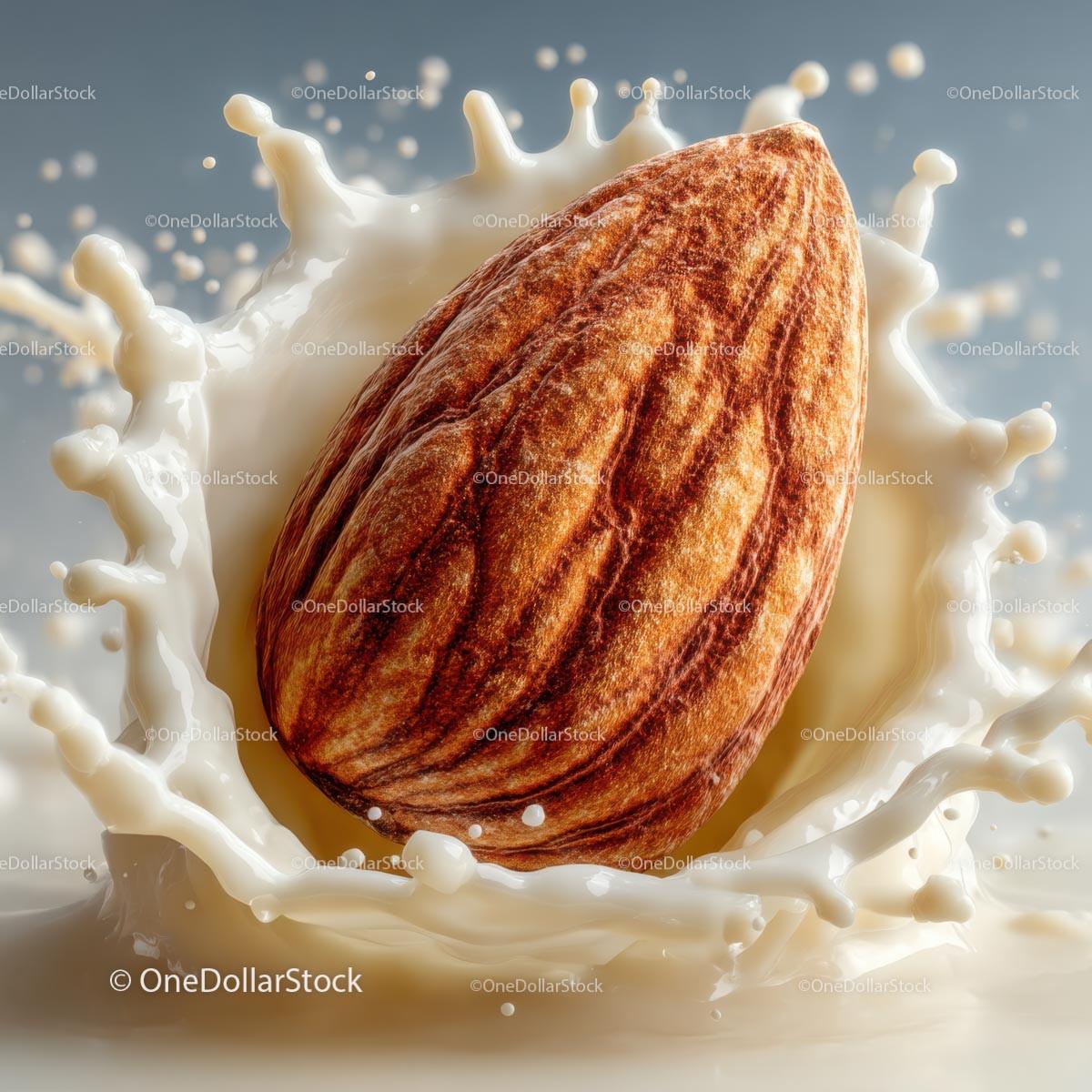 Almond Splashing in Creamy Milk for Delicious Food Photography Stock Photo Bundle preview 7