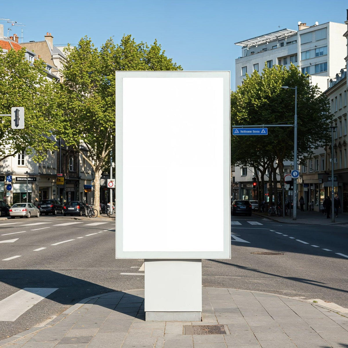 Blank Urban Billboard on City Street Corner JPG Mockup Image preview
